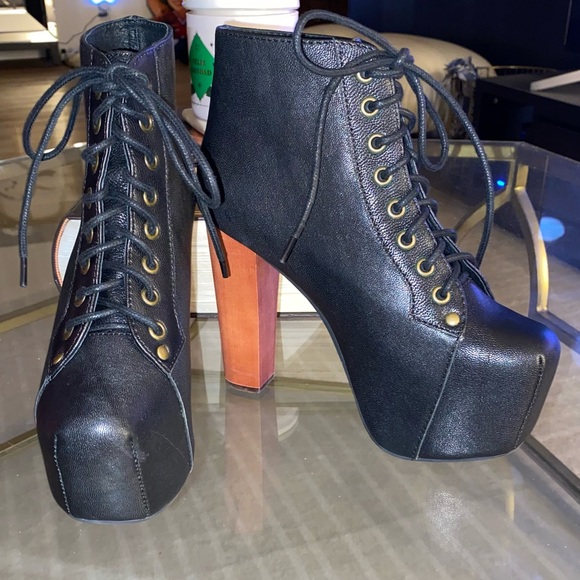 NEW Jeffrey Campbell LITA Booties Sz 6 Black Heel Boots - Picture 2 of 6